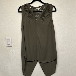 Daniel Rainn green Round Split Neck Blouse For Women size S